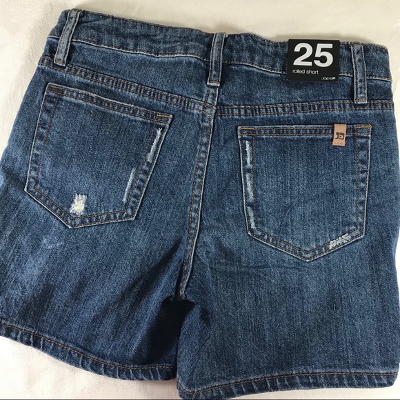 Joes jeans 25 rolled shorts NWT distressed 8” rise - Picture 4 of 7